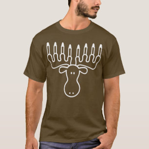 Hanukkah Moose Menorah Funny Jewish  T-Shirt