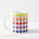 Hanukkah Mug "3D Dreidels"<br><div class="desc">Colourfully Fun Hanukkah mug. "3 D Dreidels" Chanukah Mug. Personalise mug by deleting text and replacing with your own message. Choose your favourite font style, colour, and size. Create a simply simple gift by adding some goodies to the mug, wrap it in cellophane and tie it with a bow. Enjoy!...</div>