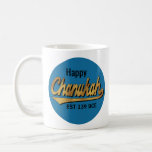 Hanukkah Mug "Happy Chanukah EST 139 BCE"<br><div class="desc">Hanukkah Mug "Happy Chanukah EST 139 BCE" Chanukah Mug. Personalise by deleting, "Happy" "EST 139 BCE" We love you, Mummy! Becky & Jacob", then choose your favourite font style, size, colour and wording to personalise your mug! Create a simply simple gift by adding some goodies to the mug, wrap it...</div>