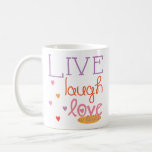 Hanukkah Mug "Live Laugh Love a latke" Multicolor<br><div class="desc">Multicolor, Fun Hanukkah mug. "Live, Laugh, Love a latke! Chanukah Mug. Personalise by deleting, "Happy Chanukah, Bubbie! Love, Amy & Jason", then choose your favourite font style, size, colour and wording to personalise your mug! Create a simply simple gift by adding some goodies to the mug, wrap it with cellophane...</div>