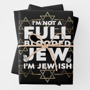 Hanukkah Not Full Blooded Jew Jewish Chanukah Wrapping Paper Sheet