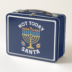 Hanukkah Not Today Santa Jewish Chanukah  Metal Lunch Box