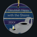 Hanukkah "Oil Lamp/Gold" Circle Ornament<br><div class="desc">Hanukkah "Oil Lamp/Gold" Circle Ornament. (2 sided) Personalise by deleting text on front and back of the ornament. Then using your favourite font colour, size, and style, type in your own words. Thanks for stopping and shopping by. Much appreciated! Happy Chanukah/Hanukkah! Bring a lot more holiday cheer to your tree...</div>