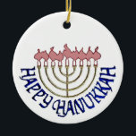 Hanukkah Ornament<br><div class="desc">Happy Hanukkah Jewish Celebration 2008 Jew Hebrew Star of David Israel Holiday Ornament</div>