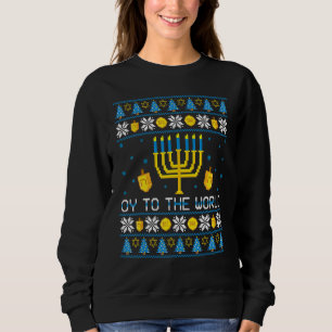 Hanukkah Oy To The World Jewish Ugly Sweater Menor