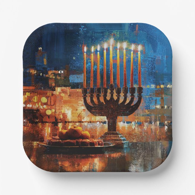 Hanukkah Paper Plate (Front)