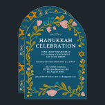 HANUKKAH PARTY Floral Wreath Hand-drawn Custom Invitation<br><div class="desc">Perfect card for a Hanukkah party or other Jewish celebration! Hand made art for you! FULLY CUSTOMIZABLE! Click on “Personalise” above to edit the text (check my shop for alternate designs and colours). Click "edit using design tool" to adjust the fonts, colours and placements. Also you can easily change the...</div>