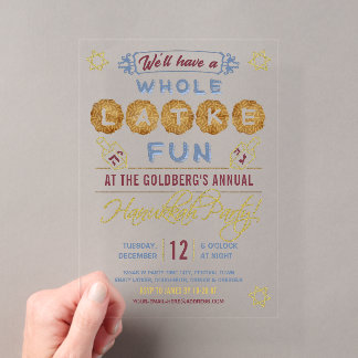 Hanukkah Party Funny | Whole Latke Fun Acrylic Invitations