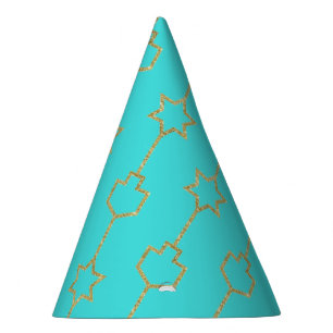 Hanukkah Party Hat "Gold Hanging Charms"