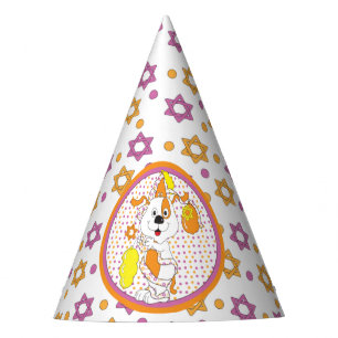 Hanukkah Party Hat "Zeevie/dog with Balloons"