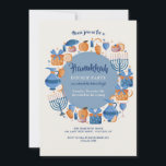 Hanukkah Party  Invitation<br><div class="desc">Invite guests to your Hanukkah Party with this charming invitation featuring all the elements of the holiday. (Hanukkah Vectors by Vecteezy). The card is easy to customise with your wording, font, font colour, paper shape and choice of paper type. Not exactly what you're looking for? All our products can be...</div>