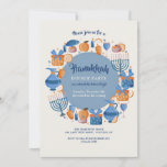 Hanukkah Party  Invitation<br><div class="desc">Invite guests to your Hanukkah Party with this charming invitation featuring all the elements of the holiday. (Hanukkah Vectors by Vecteezy). The card is easy to customise with your wording, font, font colour, paper shape and choice of paper type. Not exactly what you're looking for? All our products can be...</div>