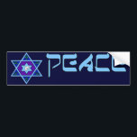 Hanukkah Peace Art Bumper Sticker<br><div class="desc">Blues of all shades,  lilac and lavender in a flower shape with a knotted six-sided star in the centre is a great way to celebrate Hanukkah and express your individuality at the same time.</div>