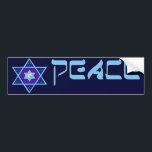Hanukkah Peace Art Bumper Sticker<br><div class="desc">Blues of all shades,  lilac and lavender in a flower shape with a knotted six-sided star in the centre is a great way to celebrate Hanukkah and express your individuality at the same time.</div>