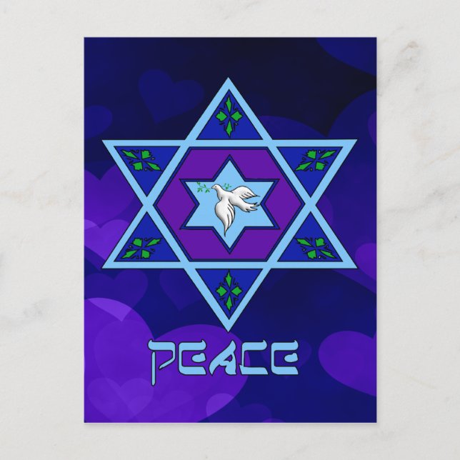 Hanukkah Peace Art Holiday Postcard (Front)