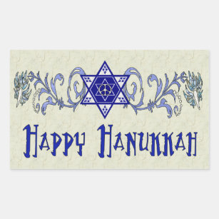 Hanukkah Peace Star Rectangular Sticker