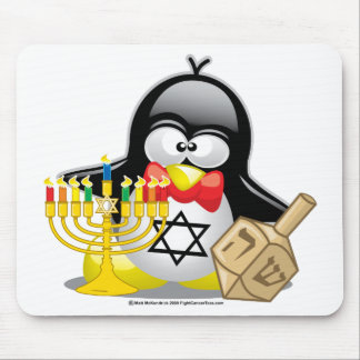 Hanukkah Penguin Mouse Pad