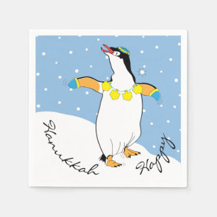 Hanukkah Penguin Party Napkin