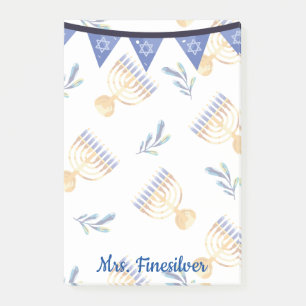 Hanukkah personalised blue star of David Post-it Notes