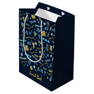 Hanukkah Personalised Menorah Dreidel Gift Bag