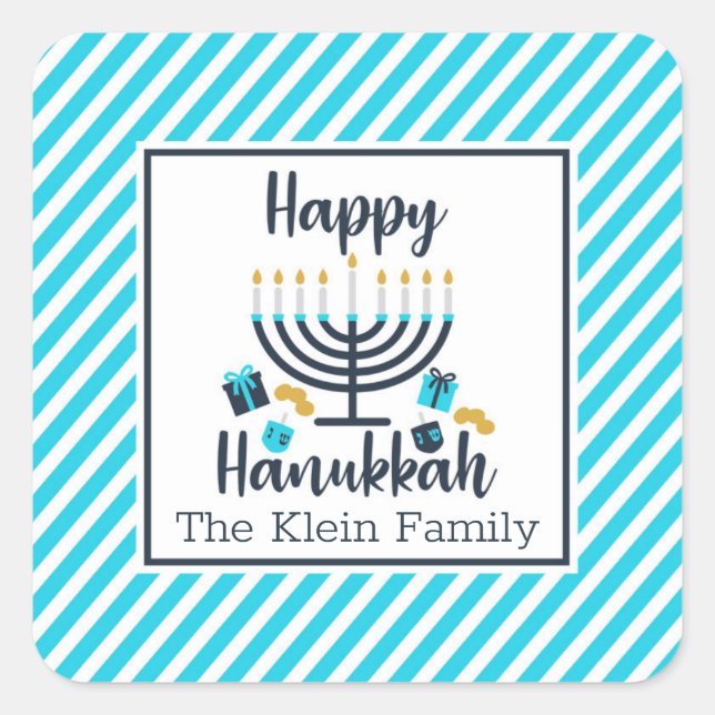 Hanukkah Personalised Sticker (Front)