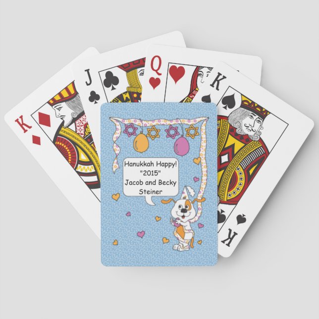 Hanukkah Playing Cards Standard Personalised (Back)