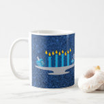 Hanukkah Potpourri Blue Faux Glitter Coffee Mug<br><div class="desc">Beautiful Classic Mug Featuring Hanukkah Potpourri Blue Faux Glitter Design</div>