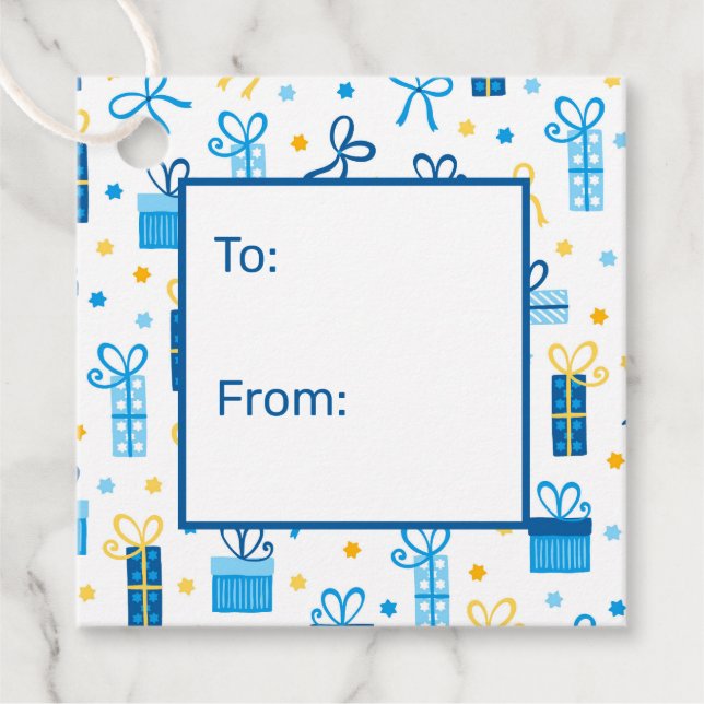 Hanukkah Presents To From Favour Tags (Front)