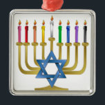 Hanukkah Rainbow Candles Gold Menorah Metal Tree Decoration<br><div class="desc">You are viewing The Lee Hiller Designs Collection of Home and Office Decor,  Apparel,  Gifts and Collectibles. The Designs include Lee Hiller Photography and Mixed Media Digital Art Collection. You can view her Nature photography at http://HikeOurPlanet.com/ and follow her hiking blog within Hot Springs National Park.</div>