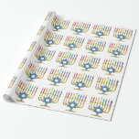Hanukkah Rainbow Candles Gold Menorah Wrapping Paper<br><div class="desc">You are viewing The Lee Hiller Designs Collection of Home and Office Decor,  Apparel,  Gifts and Collectibles. The Designs include Lee Hiller Photography and Mixed Media Digital Art Collection. You can view her Nature photography at http://HikeOurPlanet.com/ and follow her hiking blog within Hot Springs National Park.</div>