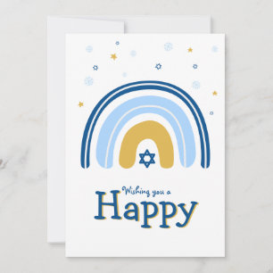 HANUKKAH Rainbow Menorah Dreidel Greeting Card