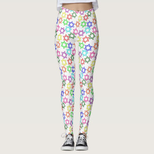 hanukkah rainbow star of david leggings