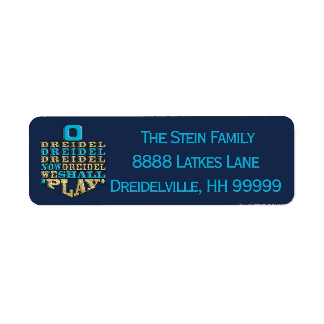 Hanukkah Return Labels "O Dreidel Dreidel Dreidel" (Front)