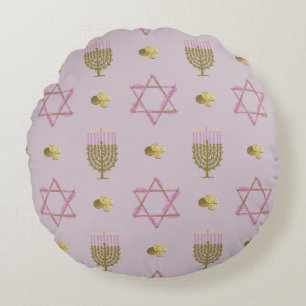 Hanukkah round cushion