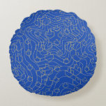 Hanukkah Round Pillow "Chanukah Gold Silver"<br><div class="desc">Hanukkah Round 16" Pillow "Chanukah Gold/Silver Dreidels/Stars Design" Two-sided pillow which comes in 3 fabric choices (price will change depending on choice of fabric.) Background colour can be replaced by choosing your favourite colour on back and front of the pillow. Personalise by deleting text and replacing with your own messages....</div>