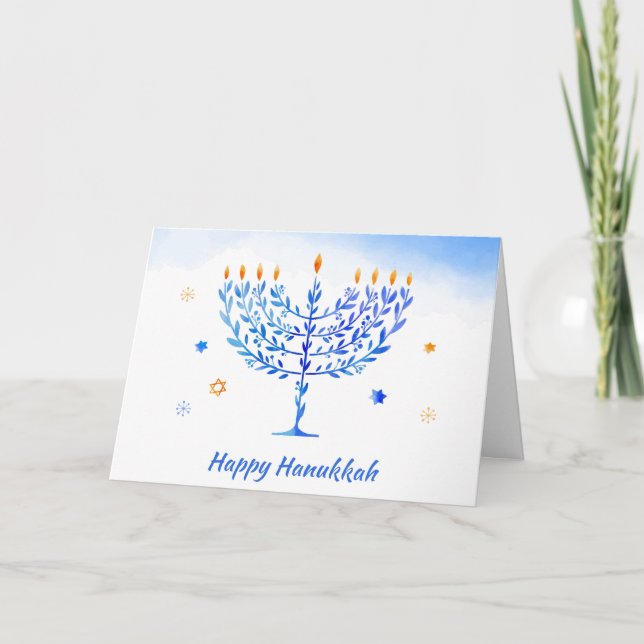 Hanukkah sameach! Happy Hanukkah Greetings Holiday Card (Front)