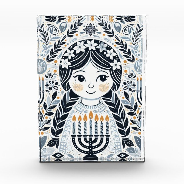 Hanukkah Sameach Radiance Photo Block: Preserve  (Front)