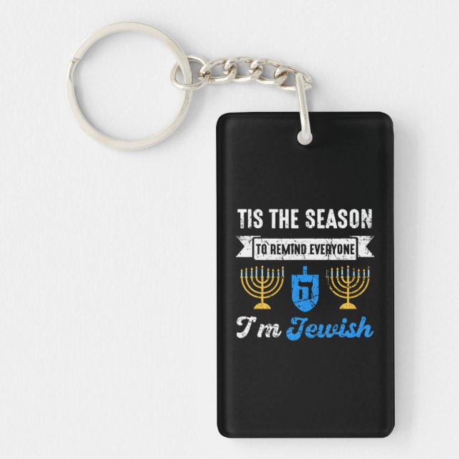 Hanukkah Saying Jew Heritage Jewish Festival Key Ring (Front)