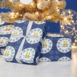 Hanukkah seamless blue pattern Family monogram Wrapping Paper<br><div class="desc">Celebrate the holiday season with this "Hanukkah seamless blue pattern Family monogram." Personalise with your family name initial and year</div>