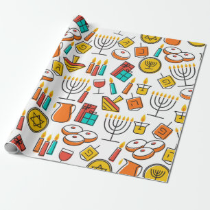 Hanukkah seamless pattern. Jewish Holiday Hanukkah Wrapping Paper