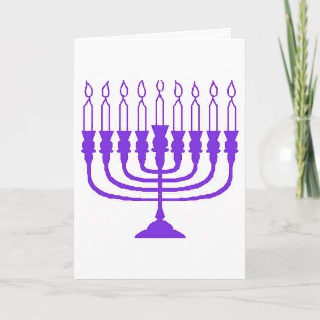 Hanukkah Shalom Menorah Holiday Card (Front)