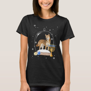 Hanukkah Shiba Inu Dog Snow Globe Pajama T-Shirt