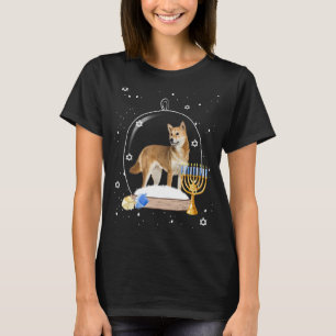 Hanukkah Shiba Inu Dog Snow Globe Pajama T-Shirt