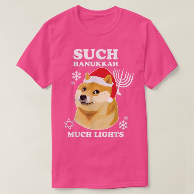 Hanukkah Shibe Doge   Such Hanukkah Much Lights  T-Shirt (Design Front)