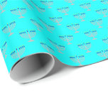 Hanukkah Silver Menorah on Aqua Blue Wrapping Paper<br><div class="desc">Wrapping paper with silver menorah with blue candles and yellow candle flame pattern on an aqua blue background. Customisable. Perfect for the Jewish holiday of Hanukkah (Chanukah).</div>