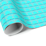 Hanukkah Silver Menorah on Aqua Blue Wrapping Paper<br><div class="desc">Wrapping paper with silver menorah with blue candles and yellow candle flame pattern on an aqua blue background. Customisable. Perfect for the Jewish holiday of Hanukkah (Chanukah).</div>