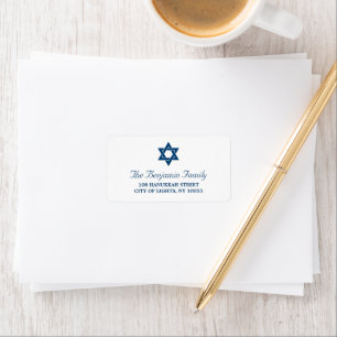 Hanukkah Simple Blue Star Of David Holiday Address Label