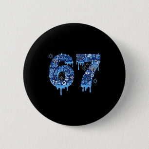 Hanukkah Six Seven 67 Meme Funny Dreidel Menorah S 6 Cm Round Badge