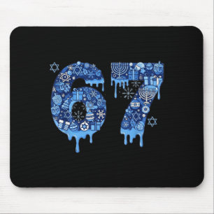 Hanukkah Six Seven 67 Meme Funny Dreidel Menorah S Mouse Pad