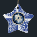 Hanukkah Snowflake Star of David Holiday Ceramic Tree Decoration<br><div class="desc">Celebrate Hanukkah with this snowflake / Star of David Snowflake design, </div>